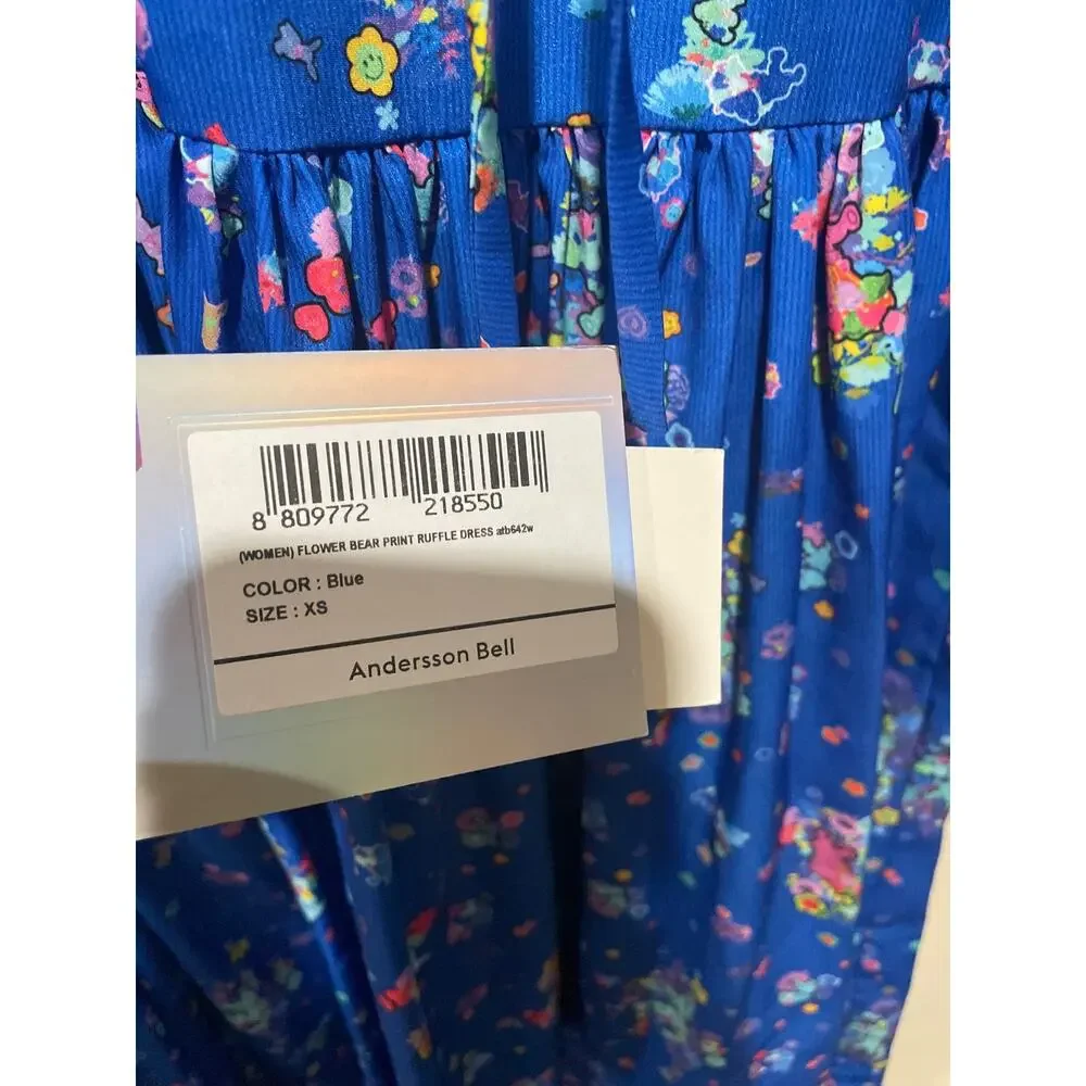 Andersson Bell Flower Bear Print‎ Ruffle Dress Size XS
